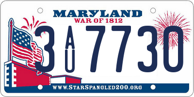 MD license plate 3AU7730
