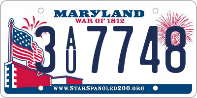 MD license plate 3AU7748