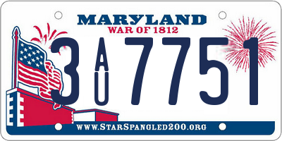 MD license plate 3AU7751