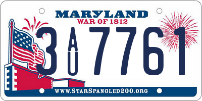 MD license plate 3AU7761