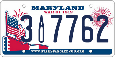 MD license plate 3AU7762