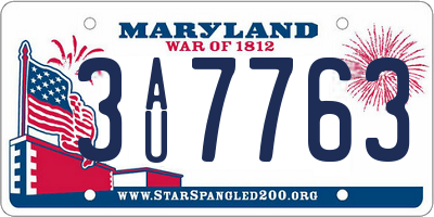 MD license plate 3AU7763
