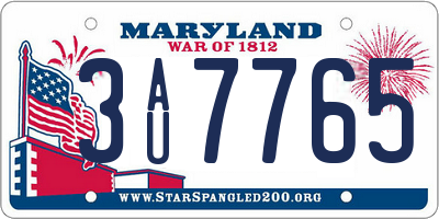 MD license plate 3AU7765