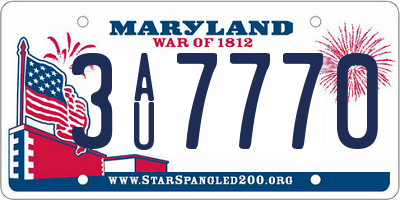 MD license plate 3AU7770