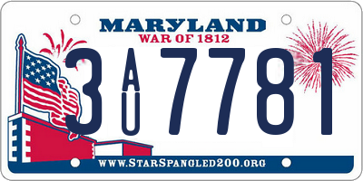 MD license plate 3AU7781