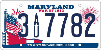 MD license plate 3AU7782