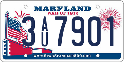 MD license plate 3AU7901
