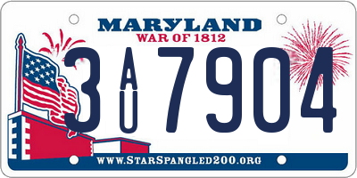MD license plate 3AU7904