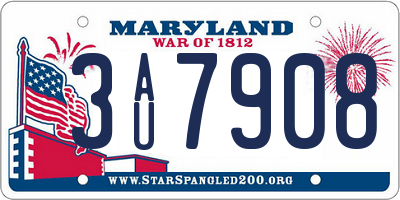 MD license plate 3AU7908