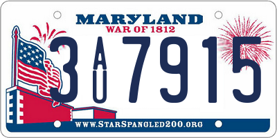 MD license plate 3AU7915