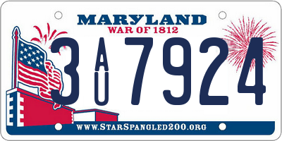 MD license plate 3AU7924