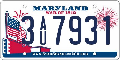 MD license plate 3AU7931