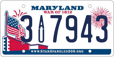 MD license plate 3AU7943