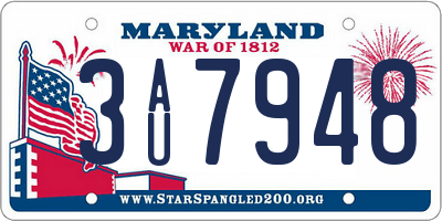 MD license plate 3AU7948