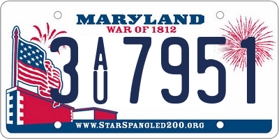 MD license plate 3AU7951