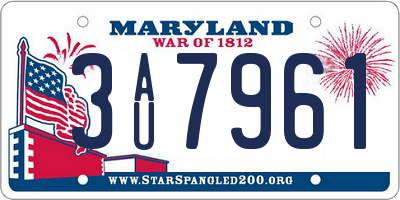 MD license plate 3AU7961