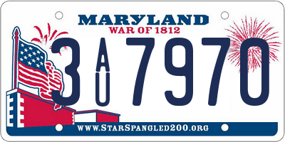 MD license plate 3AU7970