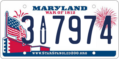 MD license plate 3AU7974