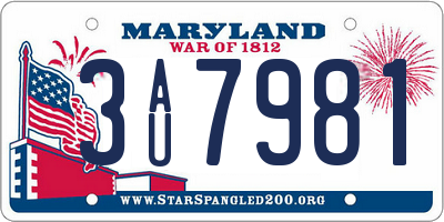 MD license plate 3AU7981