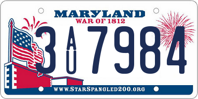 MD license plate 3AU7984