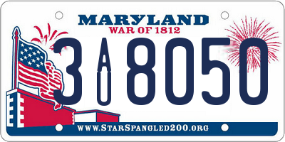 MD license plate 3AU8050