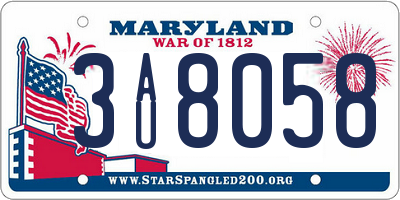 MD license plate 3AU8058