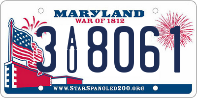 MD license plate 3AU8061