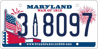 MD license plate 3AU8097