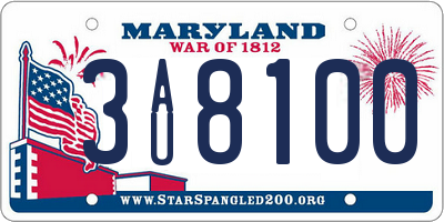 MD license plate 3AU8100