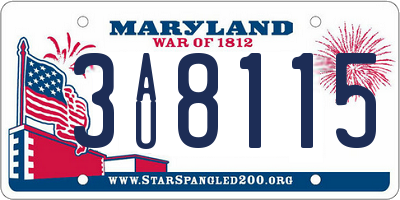 MD license plate 3AU8115