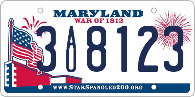 MD license plate 3AU8123
