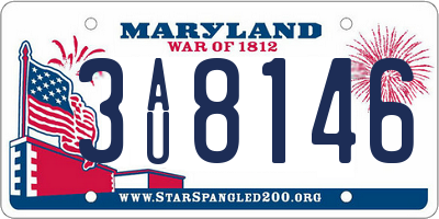 MD license plate 3AU8146