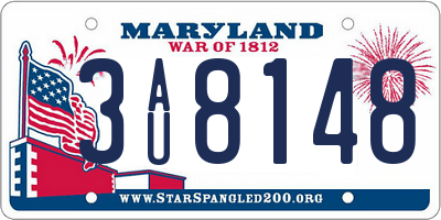 MD license plate 3AU8148