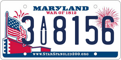 MD license plate 3AU8156