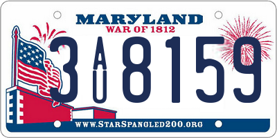 MD license plate 3AU8159