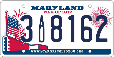 MD license plate 3AU8162