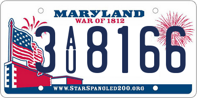 MD license plate 3AU8166