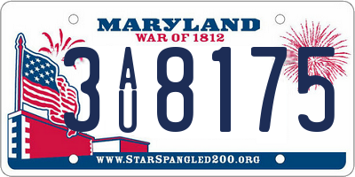 MD license plate 3AU8175