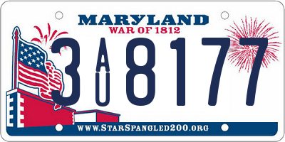 MD license plate 3AU8177