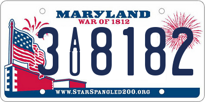 MD license plate 3AU8182