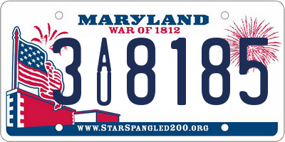 MD license plate 3AU8185