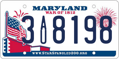 MD license plate 3AU8198