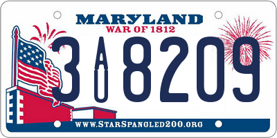 MD license plate 3AU8209