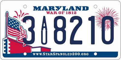 MD license plate 3AU8210