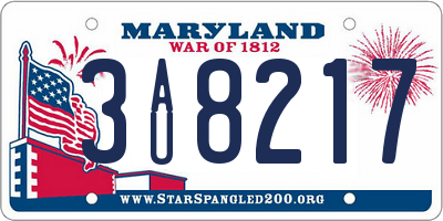 MD license plate 3AU8217