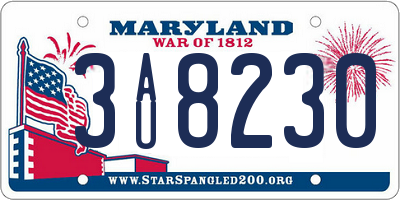 MD license plate 3AU8230