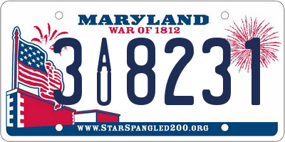 MD license plate 3AU8231