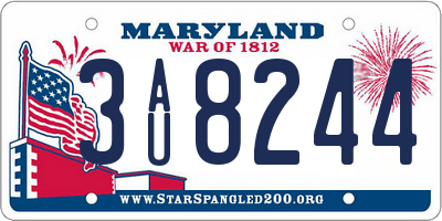 MD license plate 3AU8244
