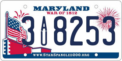 MD license plate 3AU8253