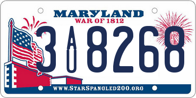 MD license plate 3AU8268